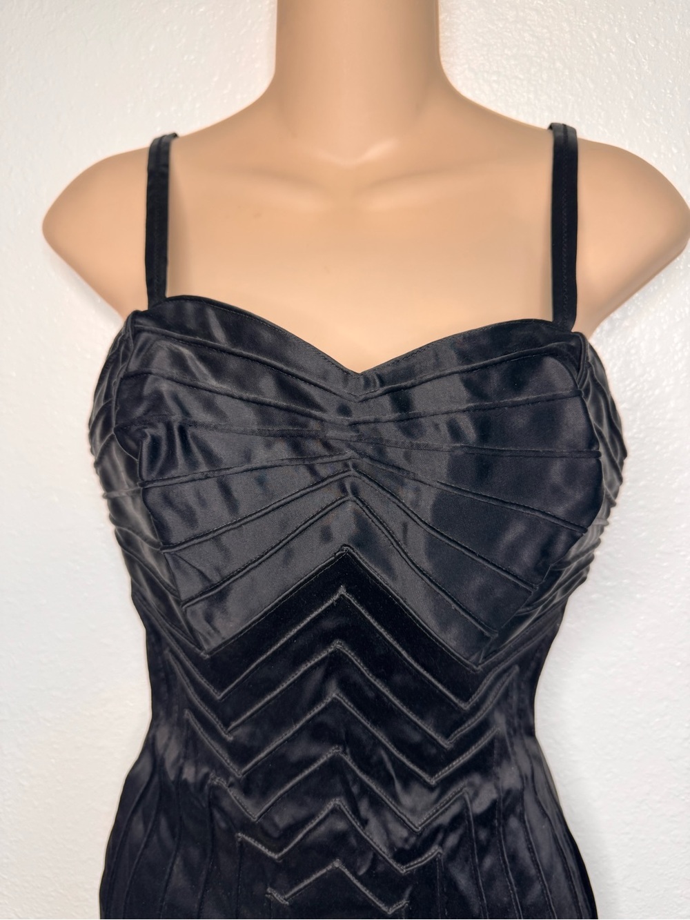 50s Vintage Bombshell Black Satin Alix of Miami One Pc Swimsuit SLIMMING M/L - Picture 2 of 13